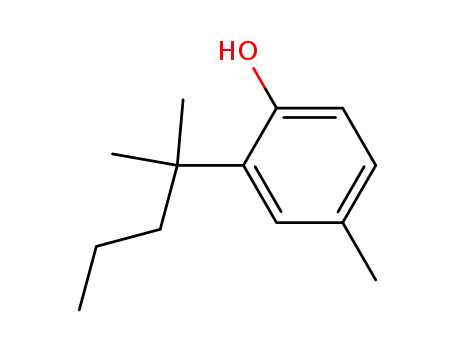 Molecular Structure of 6793-82-4 (Phenol, 2-(1,1-dimethylbutyl)-4-methyl-)