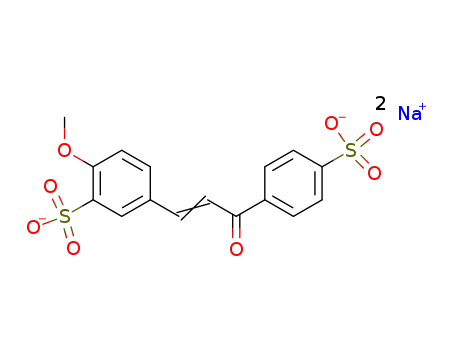 Benzenesulfonic acid,
2-methoxy-5-[3-oxo-3-(4-sulfophenyl)-1-propenyl]-, disodium salt