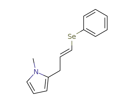 Molecular Structure of 88320-27-8 (1H-Pyrrole, 1-methyl-2-[3-(phenylseleno)-2-propenyl]-, (E)-)