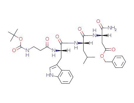 Molecular Structure of 94236-72-3 (Boc-β-Ala-L-Trp-L-Leu-L-Asp(Bzl)-NH2)