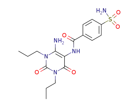 Molecular Structure of 102613-61-6 (Benzamide,  4-(aminosulfonyl)-N-(6-amino-1,2,3,4-tetrahydro-2,4-dioxo-1,3-dipropyl-5-pyrimidinyl)-)