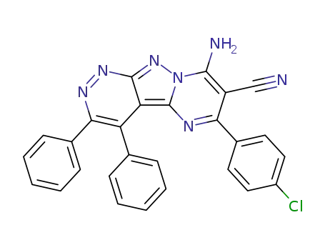 8-Amino-6-(4-chloro-phenyl)-3,4-diphenyl-1,2,5,8a,9-pentaaza-fluorene-7-carbonitrile