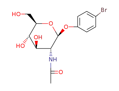 Molecular Structure of 38229-80-0 (4'-BROMOPHENYL 2-ACETAMIDO-2-DEOXY-BETA-D-GLUCOPYRANOSIDE)