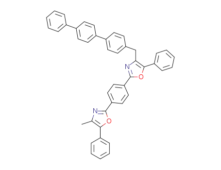 Molecular Structure of 67708-05-8 (4-Methyl-4'-(p-terphenyl-4-ylmethyl)-2,2'-(p-phenylen)bis<5-phenyloxazol>)