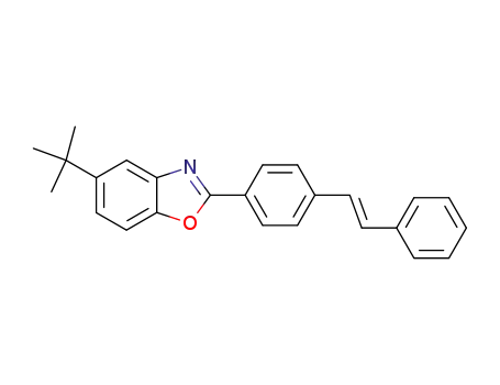 Molecular Structure of 16143-03-6 (Benzoxazole, 5-(1,1-dimethylethyl)-2-[4-(2-phenylethenyl)phenyl]-)