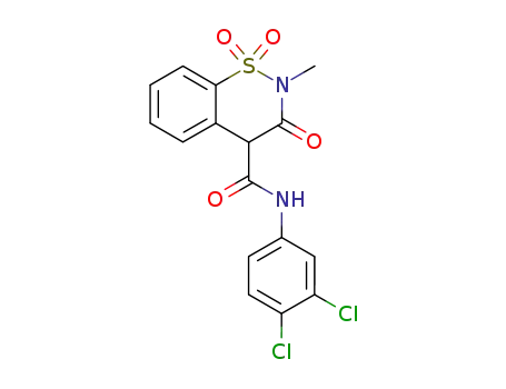 Molecular Structure of 29305-92-8 (N-(3,4-dichlorophenyl)-2-methyl-1,1,3-trioxo-4H-1$l^{6},2-benzothiazine-4-carboxamide)