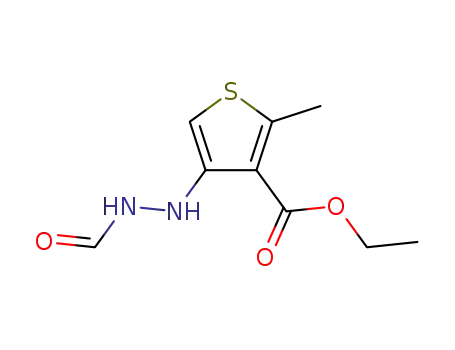 4-(<i>N</i>'-formyl-hydrazino)-2-methyl-thiophene-3-carboxylic acid ethyl ester