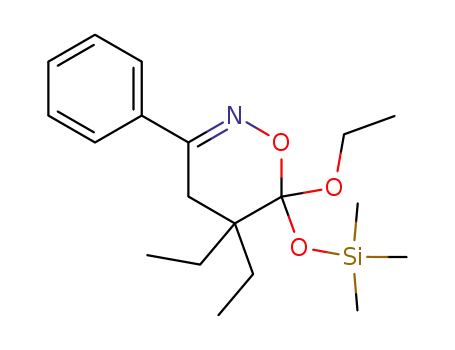 Molecular Structure of 139620-49-8 (4H-1,2-Oxazine,
6-ethoxy-5,5-diethyl-5,6-dihydro-3-phenyl-6-[(trimethylsilyl)oxy]-)