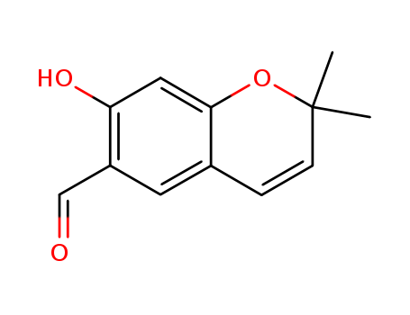 2H-1-Benzopyran-6-carboxaldehyde, 7-hydroxy-2,2-dimethyl-