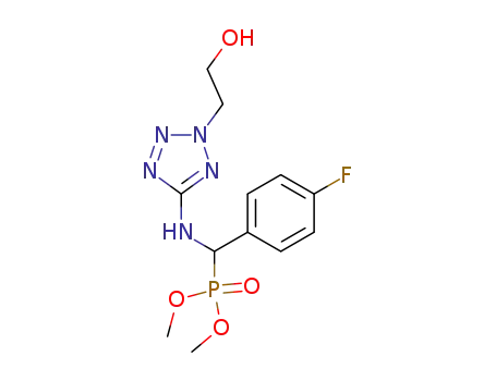 Molecular Structure of 145181-83-5 ({(4-Fluoro-phenyl)-[2-(2-hydroxy-ethyl)-2H-tetrazol-5-ylamino]-methyl}-phosphonic acid dimethyl ester)