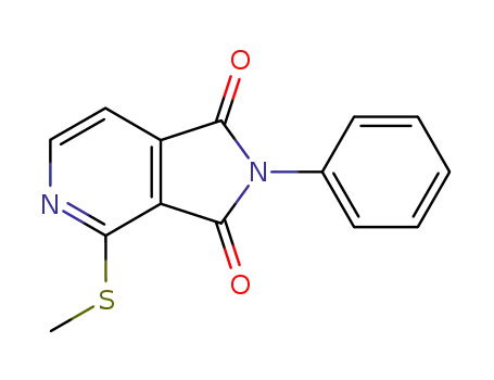 Molecular Structure of 84437-47-8 (4-Methylsulfanyl-2-phenyl-pyrrolo[3,4-c]pyridine-1,3-dione)