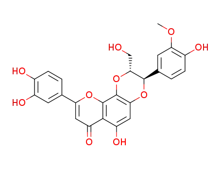 7H-Pyrano[2,3-f]-1,4-benzodioxin-7-one,9- (3,4-dihydroxyphenyl)-2,3-dihydro-6- hydroxy-3-(4-hydroxy-3-methoxyphenyl)-2- (hydroxymethyl)-,(2R,3R)-rel- 