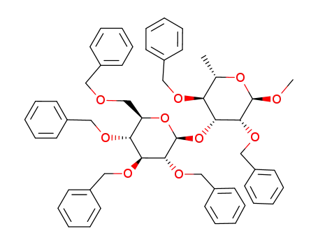 methyl-2,4-di-O-benzyl-3-O-(2,3,4,6-tetra-O-benzyl-β-D-glucopyranosyl)-α-L-rhamnopyranoside
