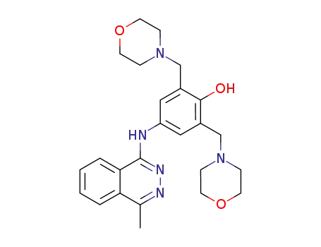 Molecular Structure of 134478-35-6 (Phenol,
4-[(4-methyl-1-phthalazinyl)amino]-2,6-bis(4-morpholinylmethyl)-)