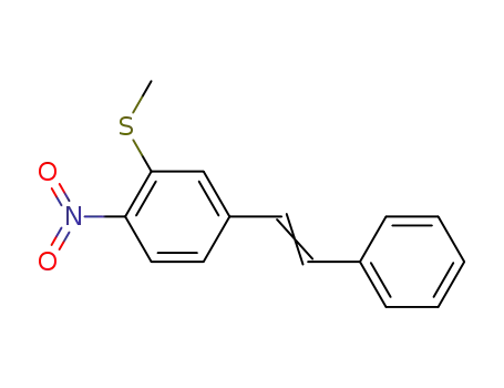 Molecular Structure of 35717-49-8 (2-(methylsulfanyl)-1-nitro-4-(2-phenylethenyl)benzene)