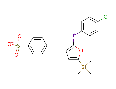 Molecular Structure of 85925-28-6 (Toluene-4-sulfonate(4-chloro-phenyl)-(5-trimethylsilanyl-furan-2-yl)-iodonium;)