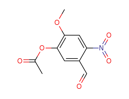 Molecular Structure of 112919-66-1 (Benzaldehyde, 5-(acetyloxy)-4-methoxy-2-nitro-)