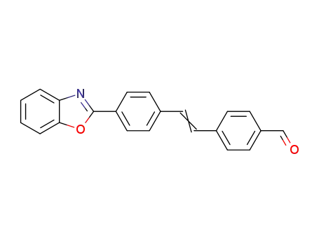 Molecular Structure of 71610-07-6 (Benzaldehyde, 4-[2-[4-(2-benzoxazolyl)phenyl]ethenyl]-)
