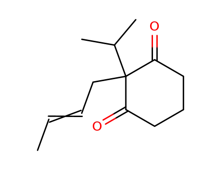 Molecular Structure of 135019-04-4 (2-(But-2-enyl)-2-isopropylcyclohexane-1,3-dione)