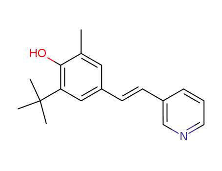 Molecular Structure of 116376-73-9 (2-tert-Butyl-6-methyl-4-((E)-2-pyridin-3-yl-vinyl)-phenol)