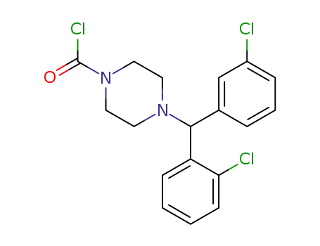 Molecular Structure of 156640-11-8 (<4-(2,3'-dichlorobenzhydryl)piperazin-1-yl>carbonyl chloride)