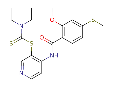 <<3-<<(diethylamino)thioxomethyl>thio>-4-pyridinyl>amino>oxo-<2-methoxy-4-(methylthio)>benzoic acid