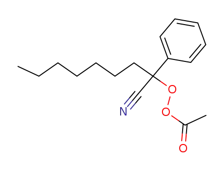 Molecular Structure of 58422-91-6 (Peracetic acid 1-cyano-1-(phenyl)octyl ester)