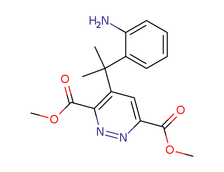 Molecular Structure of 82488-95-7 (3,6-Dicarbomethoxy-4-<1-(o-aminophenyl)-1-methyl-ethyl>-pyridazin)
