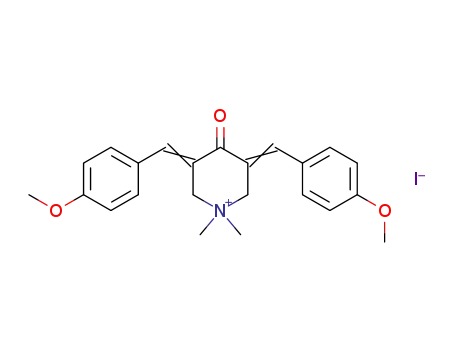Molecular Structure of 142808-56-8 (3,5-Bis((4-methoxyphenyl)methylene)-1,1-dimethyl-4-oxo-piperidinium iodide)