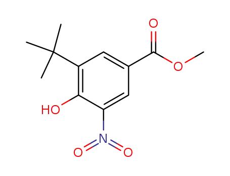 Molecular Structure of 40095-35-0 (3-tert-Butyl-4-hydroxy-5-nitro-benzoic acid methyl ester)