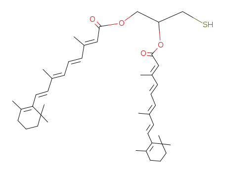 (2E,4E,6E,8E)-3,7-Dimethyl-9-(2,6,6-trimethyl-cyclohex-1-enyl)-nona-2,4,6,8-tetraenoic acid 2-[(2E,4E,6E,8E)-3,7-dimethyl-9-(2,6,6-trimethyl-cyclohex-1-enyl)-nona-2,4,6,8-tetraenoyloxy]-1-mercaptomethyl-ethyl ester