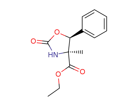 4-Oxazolidinecarboxylic acid, 4-methyl-2-oxo-5-phenyl-, ethyl ester, cis-
