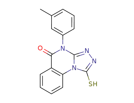 Molecular Structure of 67442-91-5 (1-MERCAPTO-4-(3-METHYLPHENYL)[1,2,4]TRIAZOLO[4,3-A]QUINAZOLIN-5(4H)-ONE)