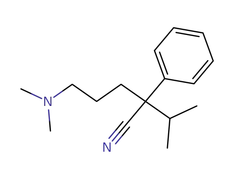 Molecular Structure of 6450-83-5 (5-(dimethylamino)-2-phenyl-2-(propan-2-yl)pentanenitrile)