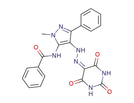 Benzamide,
N-[1-methyl-3-phenyl-4-[(tetrahydro-2,4,6-trioxo-5(2H)-pyrimidinylidene)
hydrazino]-1H-pyrazol-5-yl]-