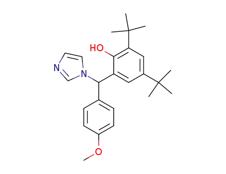 Molecular Structure of 75393-91-8 (Phenol,
2,4-bis(1,1-dimethylethyl)-6-[1H-imidazol-1-yl(4-methoxyphenyl)methyl]-)