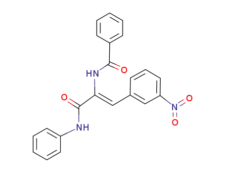 Molecular Structure of 77008-46-9 (Benzamide, N-[2-(3-nitrophenyl)-1-[(phenylamino)carbonyl]ethenyl]-,
(Z)-)