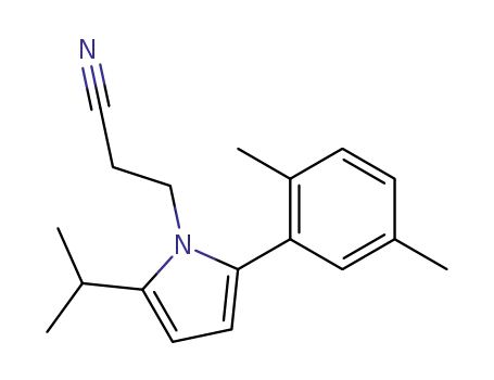 Molecular Structure of 123184-46-3 (3-[2-(2,5-Dimethyl-phenyl)-5-isopropyl-pyrrol-1-yl]-propionitrile)
