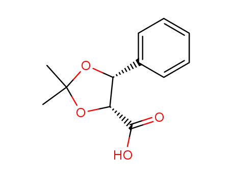 Molecular Structure of 130718-78-4 ((4R,5R)-cis-2,2-dimethyl-5-phenyl-1,3-dioxolan-4-carboxylic acid)