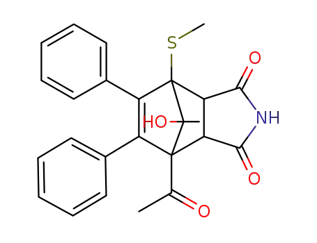 1-Acetyl-10-hydroxy-10-methyl-7-methylsulfanyl-8,9-diphenyl-4-aza-tricyclo[5.2.1.0<sup>2,6</sup>]dec-8-ene-3,5-dione