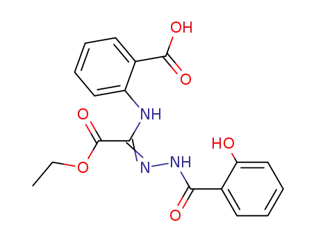 Molecular Structure of 82059-05-0 (2-({Ethoxycarbonyl-[(2-hydroxy-benzoyl)-hydrazono]-methyl}-amino)-benzoic acid)
