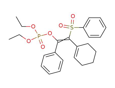 Phosphoric acid (E)-2-benzenesulfonyl-2-cyclohex-1-enyl-1-phenyl-vinyl ester diethyl ester