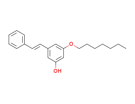 Molecular Structure of 143207-73-2 (Phenol, 3-(heptyloxy)-5-(2-phenylethenyl)-, (E)-)