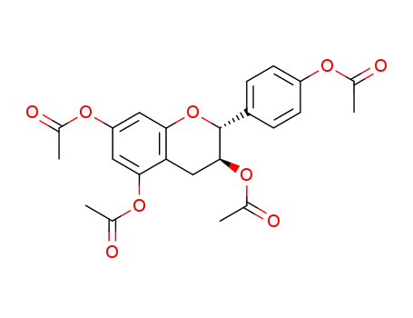 Molecular Structure of 19879-29-9 (2H-1-Benzopyran-3,5,7-triol, 2-[4-(acetyloxy)phenyl]-3,4-dihydro-,
triacetate, (2R,3S)-)