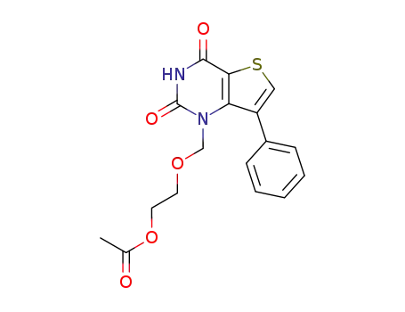 Molecular Structure of 1026644-82-5 (Acetic acid 2-(2,4-dioxo-7-phenyl-3,4-dihydro-2H-thieno[3,2-d]pyrimidin-1-ylmethoxy)-ethyl ester)
