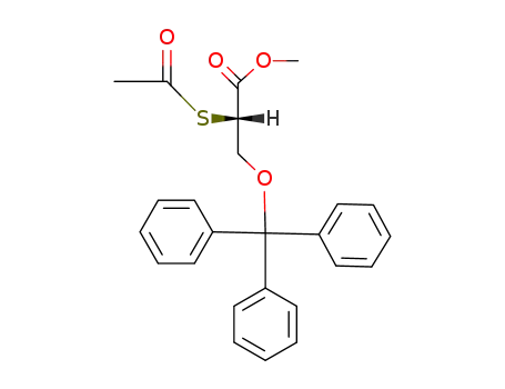 Propanoic acid, 2-(acetylthio)-3-(triphenylmethoxy)-, methyl ester, (S)-