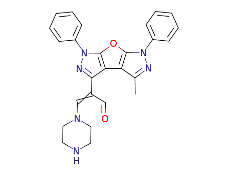 3-(1-formyl-2-piperazinylethenyl)-4-methyl-1,6-diphenyl-furo<2,3-c:5,4-c'>dipyrazole