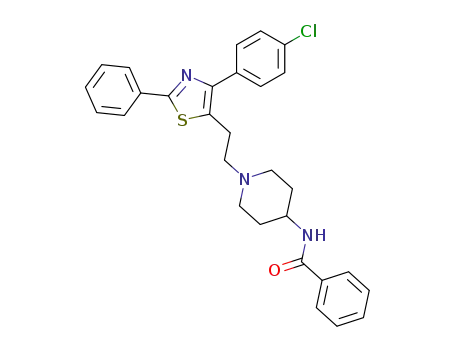 Molecular Structure of 36806-84-5 (<i>N</i>-(1-{2-[4-(4-chloro-phenyl)-2-phenyl-thiazol-5-yl]-ethyl}-piperidin-4-yl)-benzamide)