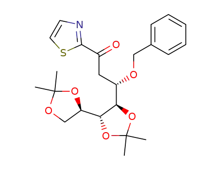 (S)-3-Benzyloxy-3-((4R,5R,4'R)-2,2,2',2'-tetramethyl-[4,4']bi[[1,3]dioxolanyl]-5-yl)-1-thiazol-2-yl-propan-1-one
