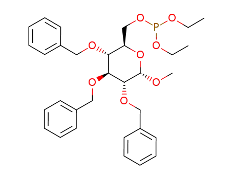 Phosphorous acid diethyl ester (2R,3R,4S,5R,6S)-3,4,5-tris-benzyloxy-6-methoxy-tetrahydro-pyran-2-ylmethyl ester